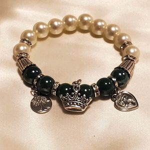 Green/White Charm Bracelet